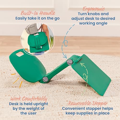 Image of ECR4Kids The Surf Folding Portable Activity Lap Desk, Adjustable, Flexible Seating, Green