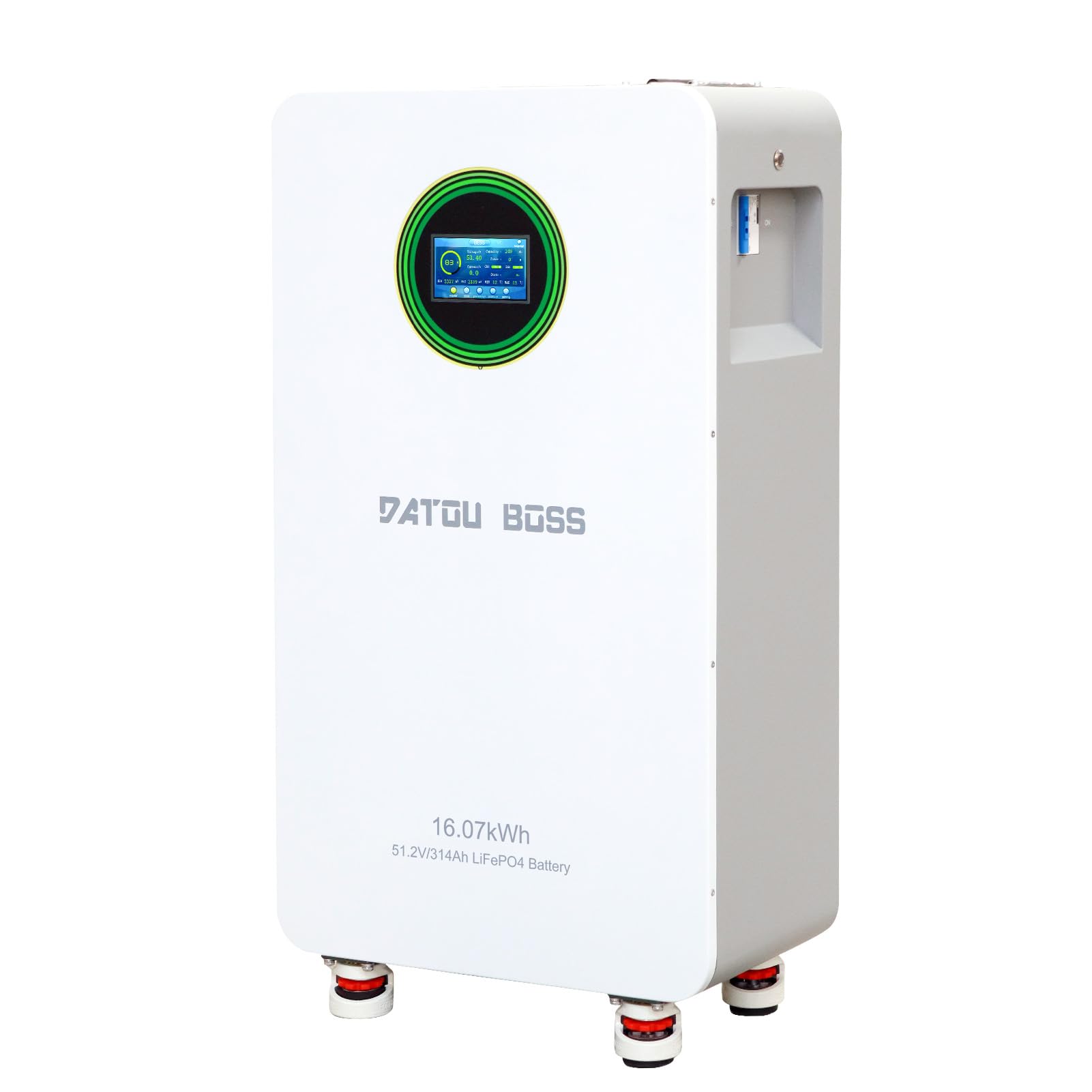 DATOUBOSS Batterie Lithium 48V 314Ah LiFePO4,200A BMS,8000+Cycles Profonds,Max 16,07KWh,Prend en Charge la Connexion parallèle,Une Grande capacité de Batterie et Une Large Gamme d'applications