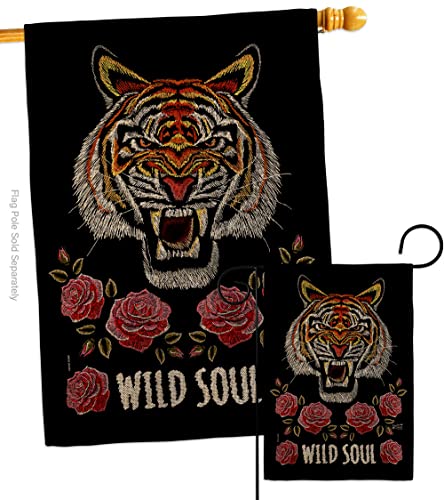 Angeleno Heritage Wild Soul Garden Burlap House Flag Set Wildlife Outdoor Deer Bear Wolf Pet Nature Farm Animal Creature Decoration Banner Small Yard Gift Double-Sided, Made in USA