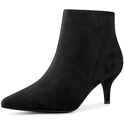 Perphy Pointed Toe Kitten Heels Ankle Booties Stiletto Heels Ankle Boots for Women