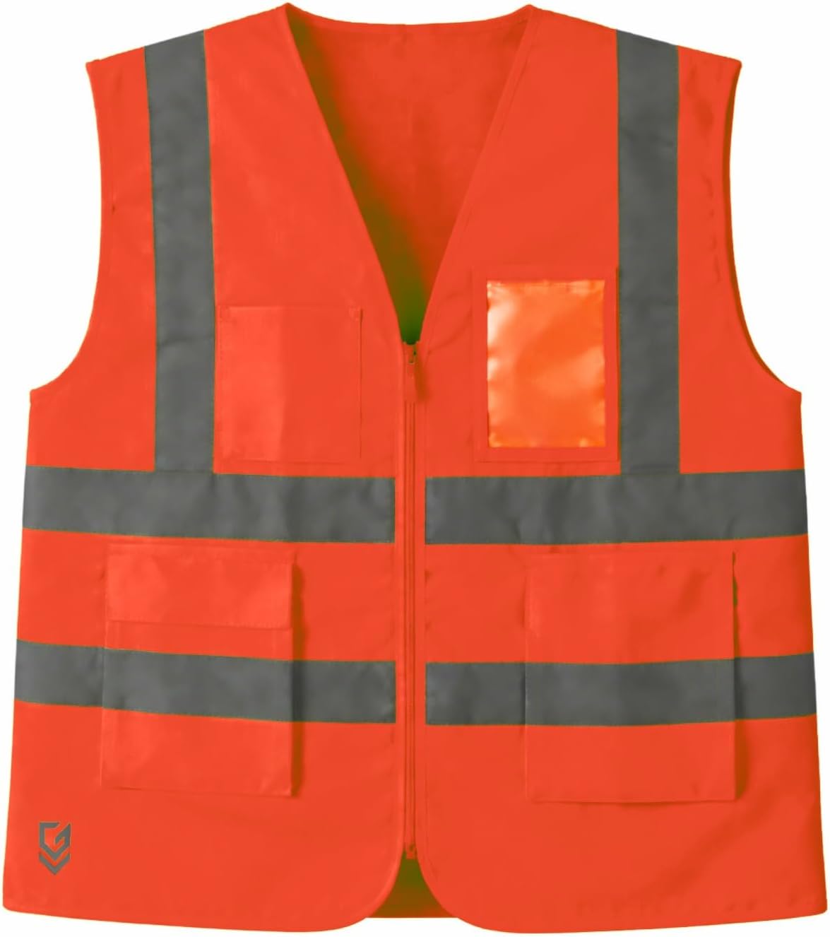 - High Visibility Safety Vest with Reflective Strips, Unisex Fluorescent Workwear Jacket for Construction, Road Safety & Night Work, Zip Closure