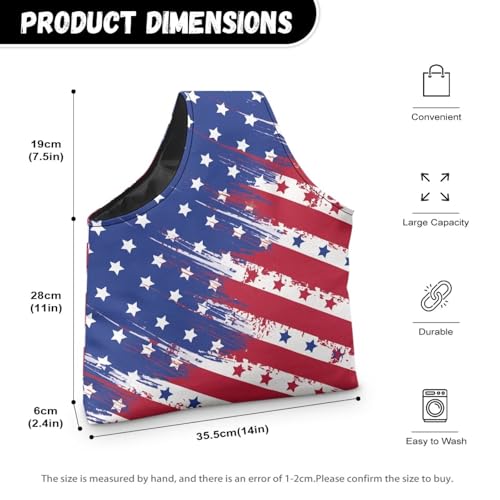 Image of ZUXONGSY Distressed American Flag Yarn Bags for Knitting America250 Yarn Storage Organizer for Crochet Portable Knitting Project Bag