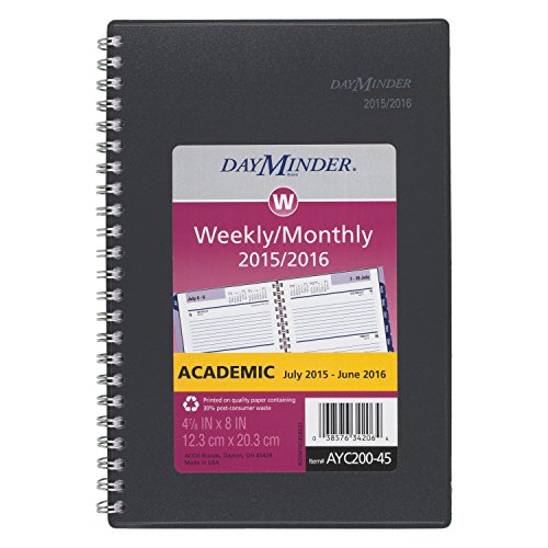 DayMinder Weekly/Monthly Planner, Academic Year, 12 Months, July 2015-June 2016, 4.88 x 8 Inch Page Size (AYC200-45)