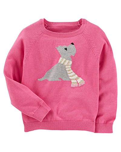 OshKosh B'Gosh Girls' Cozy Sweater (Pink, 9 Months)