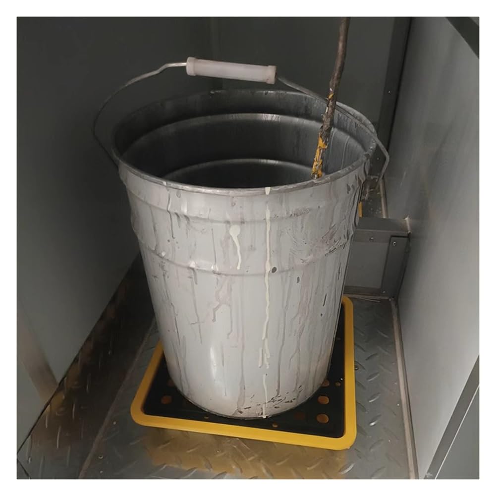 Industrielle Ölauffangwanne, Auffangwanne für Farbeimer, stapelbare Mini-Ölfasswanne, Labor-Tischgitterwanne - gelb, 4 Liter Fassungsvermögen (33x33x5,8 cm).
