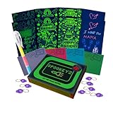 Ispy marcador mágico - La tinta UV brilla mejor cuando se usa en un papel de color crema. Se puede usar en papel, telas, piel, paredes, madera. Genial para fiesta de cumpleaños, fiesta de Navidad, tarjetas de cumpleaños, tarjetas de Navidad, rellenos de bolsas de fiesta, piñatas, bolsas de juguetes, bolsas de fiesta de Navidad, fiesta de unicornio, tarjetas de cumpleaños de niñera, tarjetas de feliz cumpleaños, niños espías, juegos de espías, juegos de detectives, etc