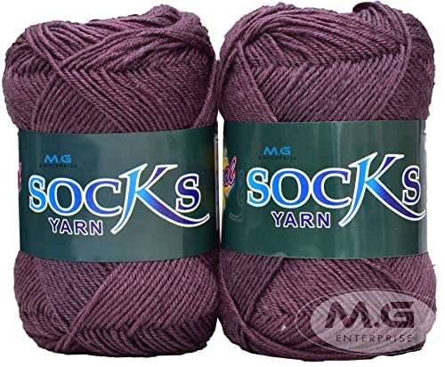 Image of M.G ENTERPRISE Premium Socks high Strength Nylon Yarn Suitable for Socks, Accessories, and Home Decor. 400 gm Fasla Suitable for Both Crocheting & Knitting. C G RA