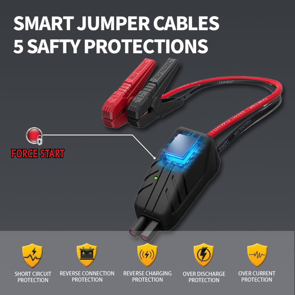 X7 1750A Jump Starter 150 PSI Compresor de aire 12V batería de litio paquete de refuerzo, caja de salto portátil, banco de energía y cables de puente para motores de gas máximo 7.0L y motor