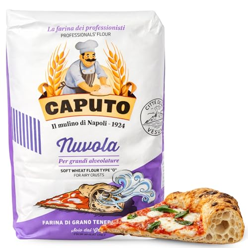 Harina Caputo Nuvola Pizzeria, Origen Italiana, ideal para masas ligeras con grandes cavidades, gran volumen, Recomendado para la clásica pizza napolitana, Tipo Harina 0, Contiene 1 unidad de 1 Kg