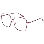 Dollger Blue Light Blocking Glasses women Oversized UV Red Fashion Bluelight Glasses matal square Eyeglasses Frame RED