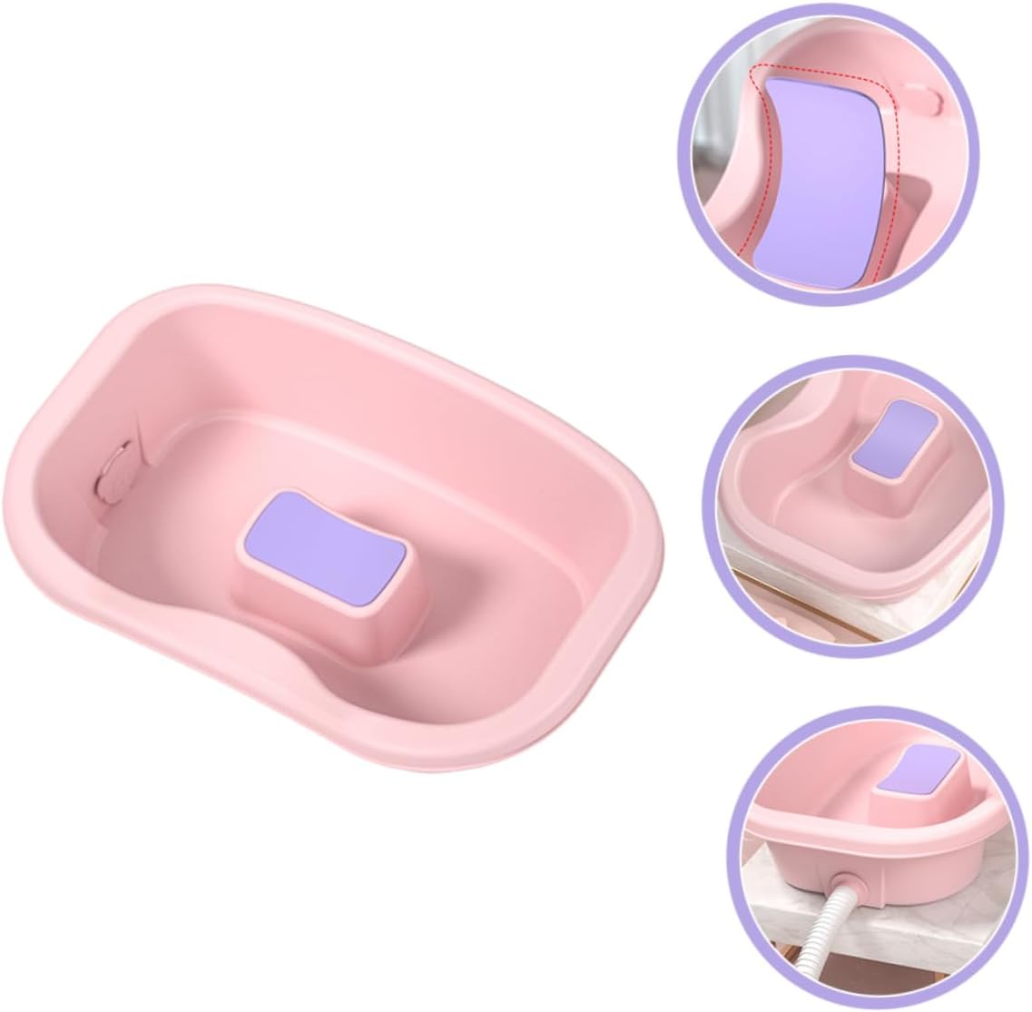 Portable Hair Washing Basin for Home Adjustable Shampoo Tray Neck Support for Bedridden and Pregnant Women Easy to Use No Bending Required for Elderly Care