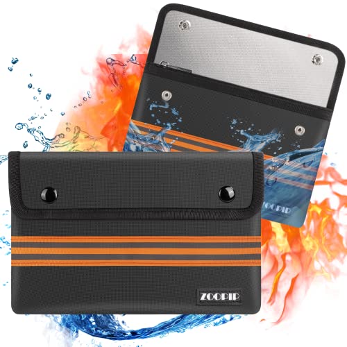 Fireproof Money Bag, 4200°F Heat Insulated Waterproof Bag, (9X6'') 8 Layers Of Functional Materials, Reflective Strip For Fast Find, Protect Your Document And Currency, Passport, Valuables (2 Pcs) #TOP3