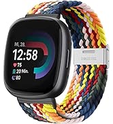 YASPARK Solo Loop Armband für Fitbit Versa 3, Verstellbarer Geflochtener Elastischer Sportarmband...