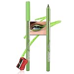 evpct Green Glitter Eyeliner Pencil for Eyes, Apple Avocado Green Metallic Shimmer Eye Liner Pencil Makeup Waterproof Smudge Proof, Colored Gel Waterline Eyeliner Face Eye Paint Stick Halloween Makeup