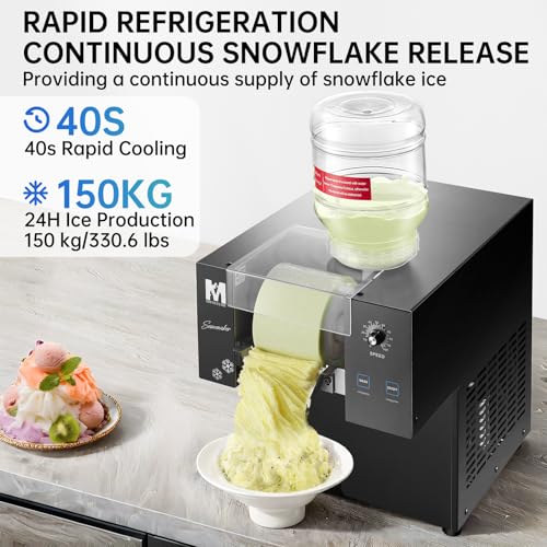 Image of Snowflake Ice Machine, 330.6LBS /24H 660W Shaved Ice Machine, Rapid Cooling, Food-Grade Stainless Steel Material, Snowflake Ice Maker for Dessert, Ice Cream,Suitable for Party＆Commercial Use