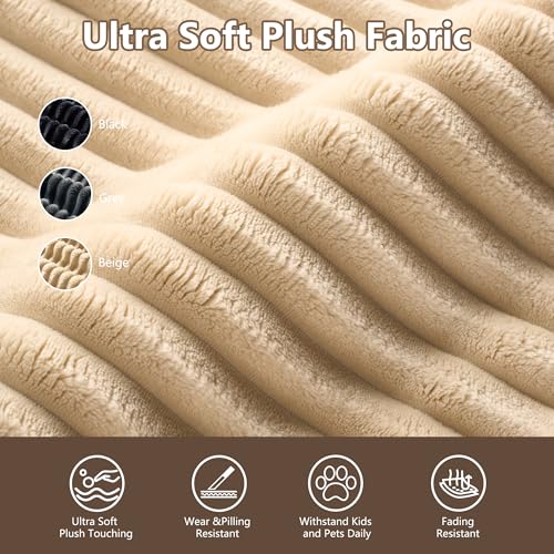 Image of HOOOWOOO Plush L Shaped Sectional Couch,97 inch Assembly Free Modern Minimalist Sofa,Boneless Corner Couch in A Box for Apartment Renting House Office(Right Chaise Beige)