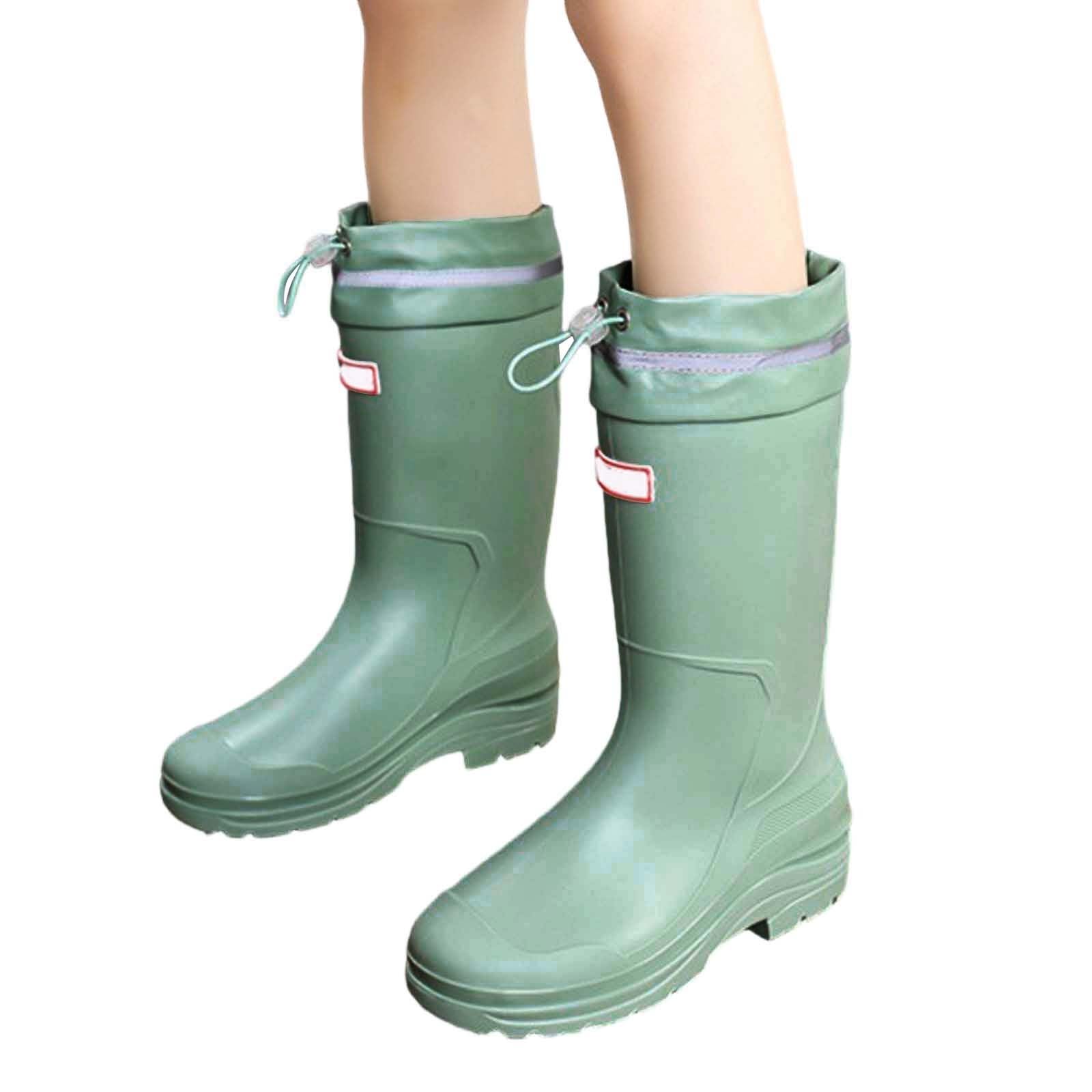 Generisch Modische Mittelhohe Regenstiefel Mit Stulpen: Ganzjahres-Gummistiefel Für Outdoor Arbeit