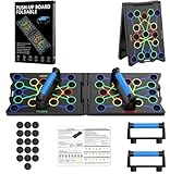 Push Up Board, 24 in 1 Faltbare Tragbare Liegestütz Brett mit 2 Handgriff, Multi-Funktions Portable Liegestützgestell Effektiv Trainieren die Muskeln für Männer Frauen
