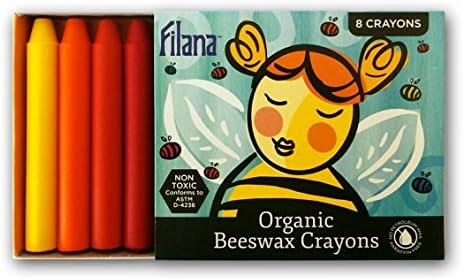 FILANA (8 Stick Crayons) Organic Beeswax Stick Crayons, Natural, Non Toxic, Safe for Children, Handmade in The US, No Paraffin or Petroleum Waxes, Rich Colors, Glide Easily