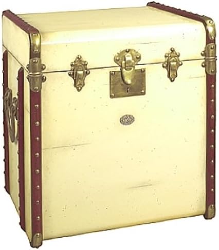 ProPassione Trunk Table Pullman, small, antique look, colour ivory/cherry wood, brass hinges, w 53 x h 56 x d 45 cm