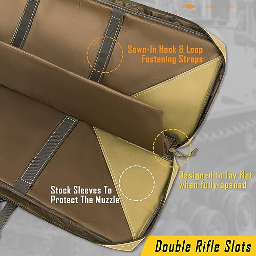 Dulce Dom 42 Inch Double Rifle Case Soft Bag Gun Case, Perfect For Rifle Pistol Firearm Storage And Transportation, All Around Shooting Range Tactical Rifle Backpack, Indoor Outdoor #TOP1