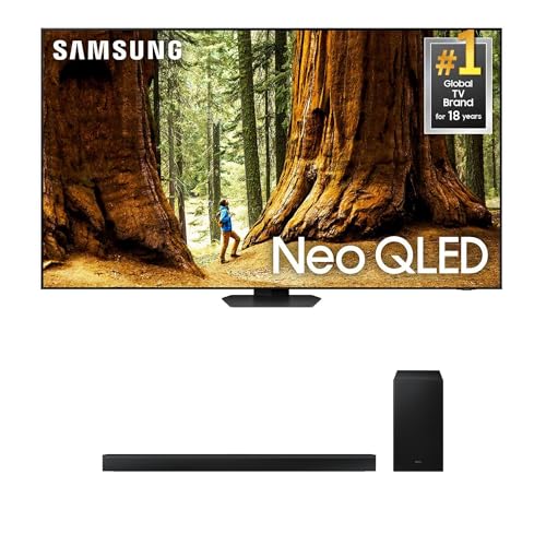 Image of Samsung QN98QN90DAFXZA 98 Inch Neo QLED TV with 4K AI Upscaling and a Samsung HW-B750D 5.1Ch Soundbar and Subwoofer with Dolby Digital (2024)