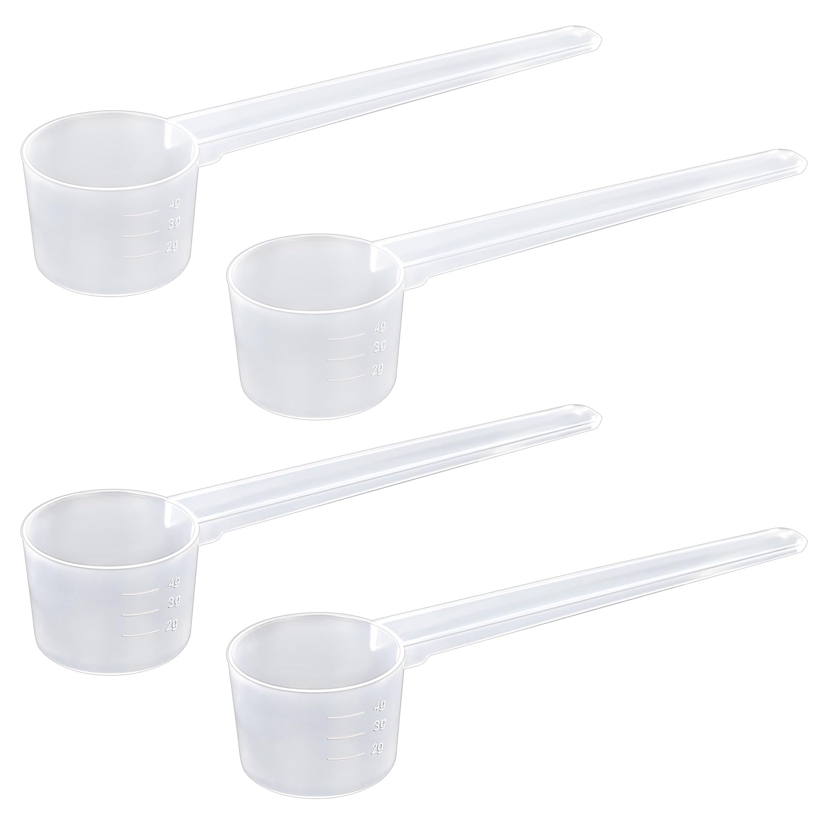 Lot De 4 Cuillères Doseuses Transparentes Avec Graduation De 5 G Et 10