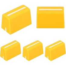 MECCANIXITY Universal Fader Knobs, Yellow Mixer Fader Caps Slider Potentiometer Replacement Rubber for DJ Controller Mixer Console, 5 Pack