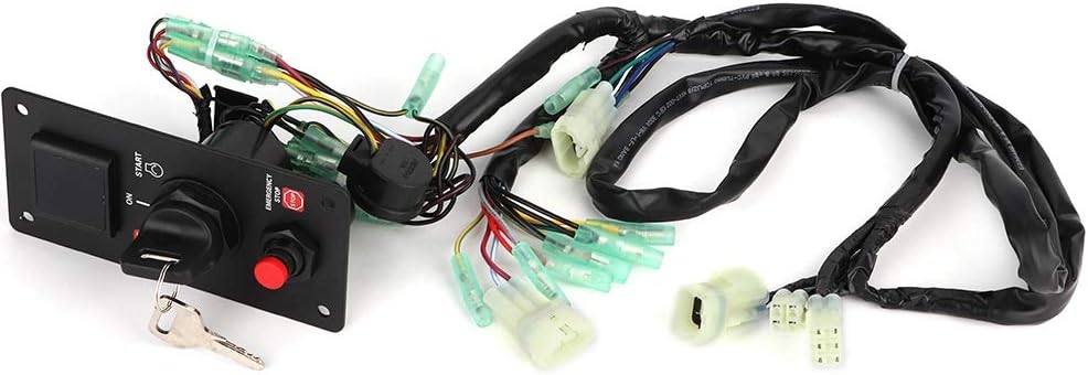 Acouto Ignition Switch Panel Outboard Single Engine Key Switch Panel Assembly On-Off-Start for Outboard 06323-ZZ5-764 Single Engine BRP Ignition Cut Off Switch with Keys and Wire