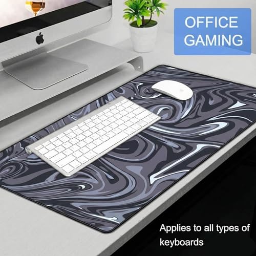 Image of Saco XXL Gaming Mouse Pad for PC - Large Desk Mat 900x400x3mm, Extended Non-Slip Rubber Base, Waterproof Surface, Marble Design, Big Keyboard Mouse Pad for Office & Home Setups