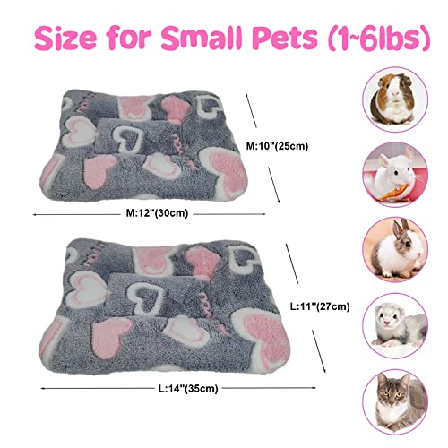 Rioussi Bunny Bed, Guinea Pig Warm Bed For Small Animals Rabbits Chinchillas Hedgehogs Baby Cats Ferrets.12 X10, 2Pack, Gray Heart #TOP3
