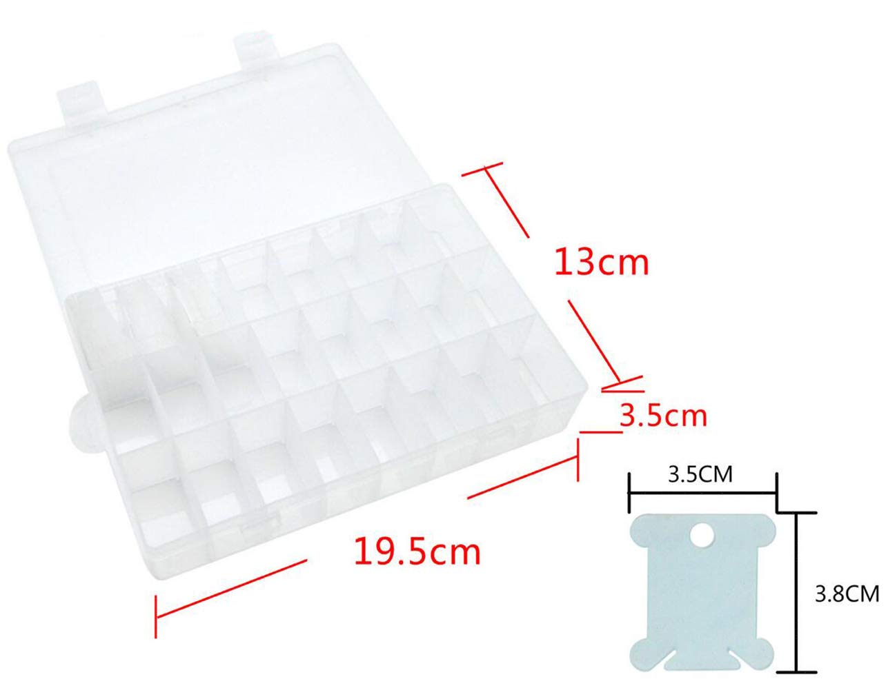 Boite Rangement Fil Broderie Boîte De Rangement En Plastique Avec 24 Compartiments Amovibles Pour Fil à Broder, 50 Bobines De Fil En Plastique Blanc Et 552 Autocollants Numérotés Pour Loisirs Créatifs, Broderie