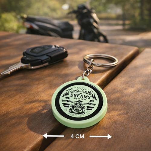Image of Mi Glow Store Glow in Dark Keychain for Bike Men | Gift for Man | Bike Accessories | Charges in Light Glows in Dark | Key chain for Bike