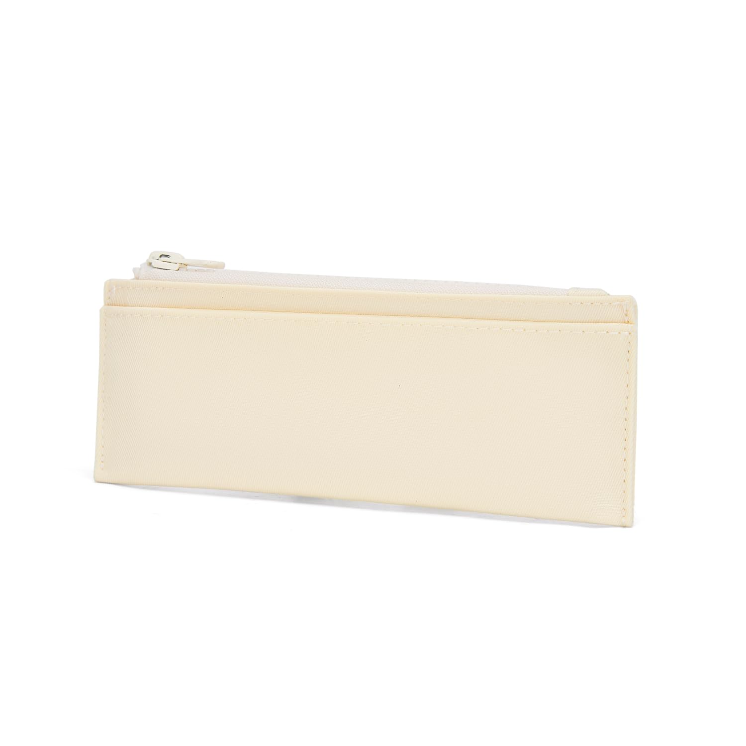 Pencil Pouch for Teens School Office Supplies Pencil Case Cosmetic Bag Zipper (Cream)