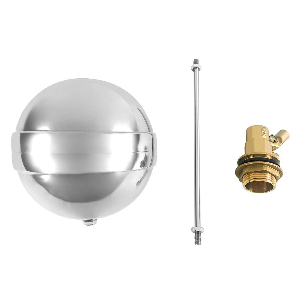 QWORK Stainless Steel Floating Ball Float Valves 1/2 inch DN15 Adjustable Male Thread Water Float Sensor Hydraulics, Pneumatics & Plumbingall