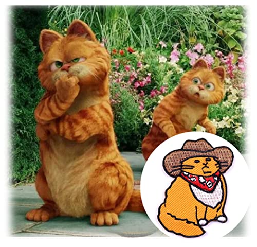 Western Cowboy Cartoon Cat Embroidery Patch Animal Pet Embroidery Appliques Iron On/Sew On Patches Funny Embroidered Badge Emblem For Backpacks Jackets Hat Clothes Diy Decoration #TOP4