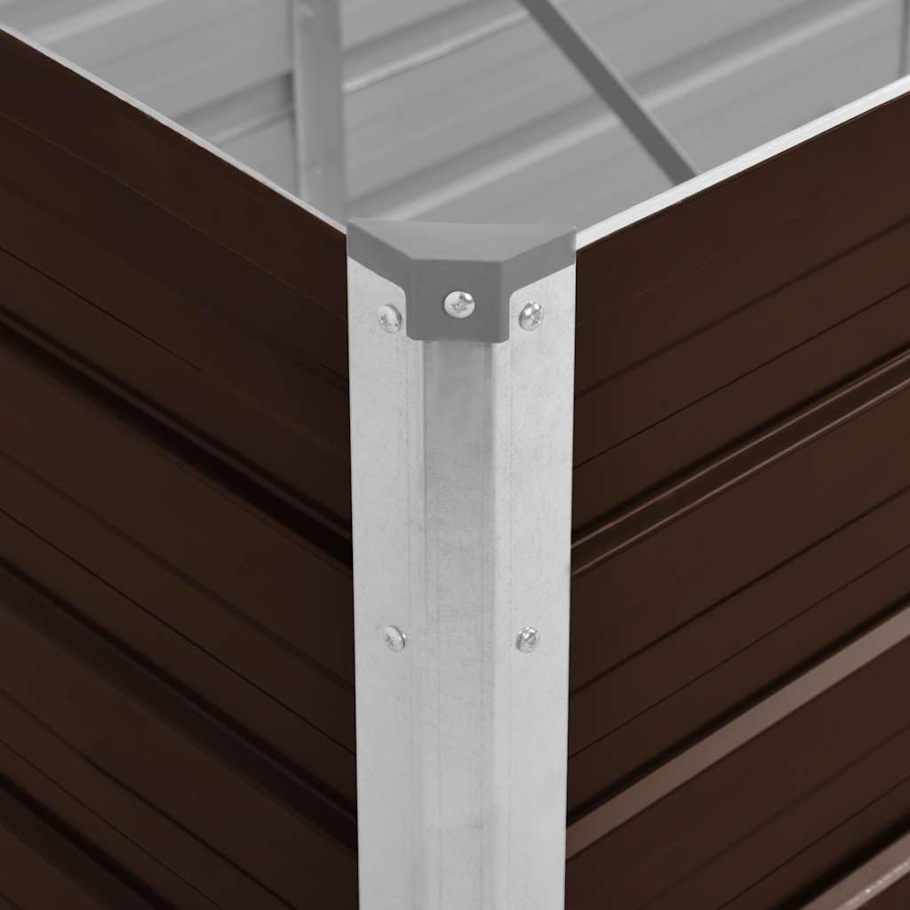 Jardinera elevada de metal 320 x 80 x 77 cm, acero galvanizado, parte inferior abierta, resistente, diseño moderno para jardín, balcón, terraza, maceta elevada