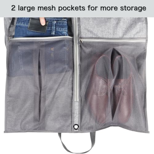 Zilink Luxury Storage 43" Garment Bag for Men and Women Suit, Shirt, Blouse, Sweater, Jacket with 3.9" Gusset, Premium Hanging, Breathable, Foldable Clothes Protector and Travel Cover thumbnail 5