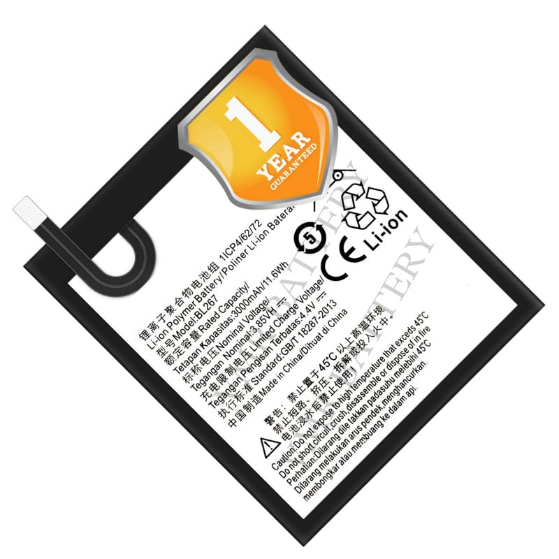 Image of Original BL267 Battery Compatible for Lenovo Vibe K6 (K33a48, K33b36) - (3000mAh) - 1 Year Warranty