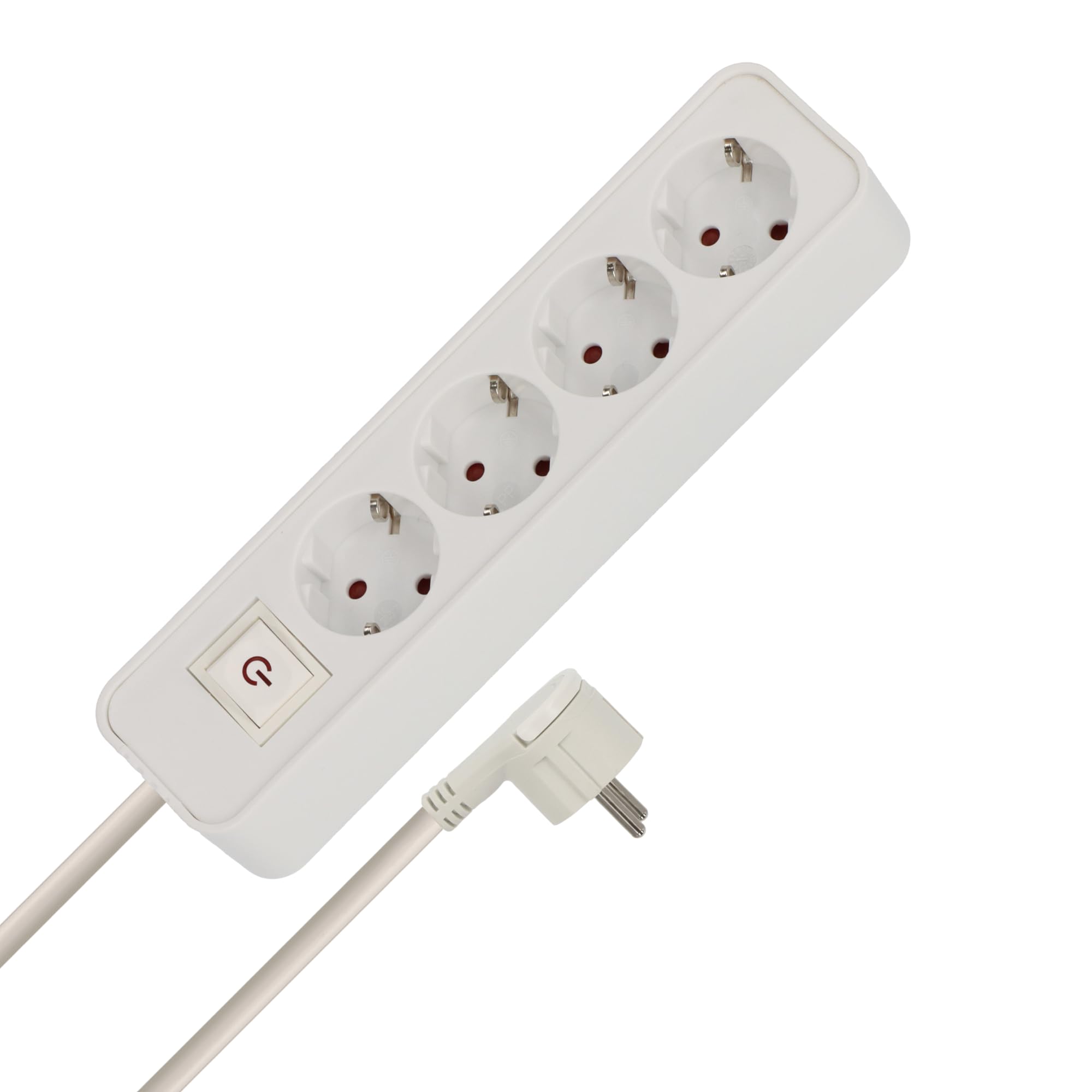 Brennenstuhl Steckdosenleiste 4-Fach (Mehrfachsteckdose mit Schalter, Flachstecker und 1,4m Kabel) weiß