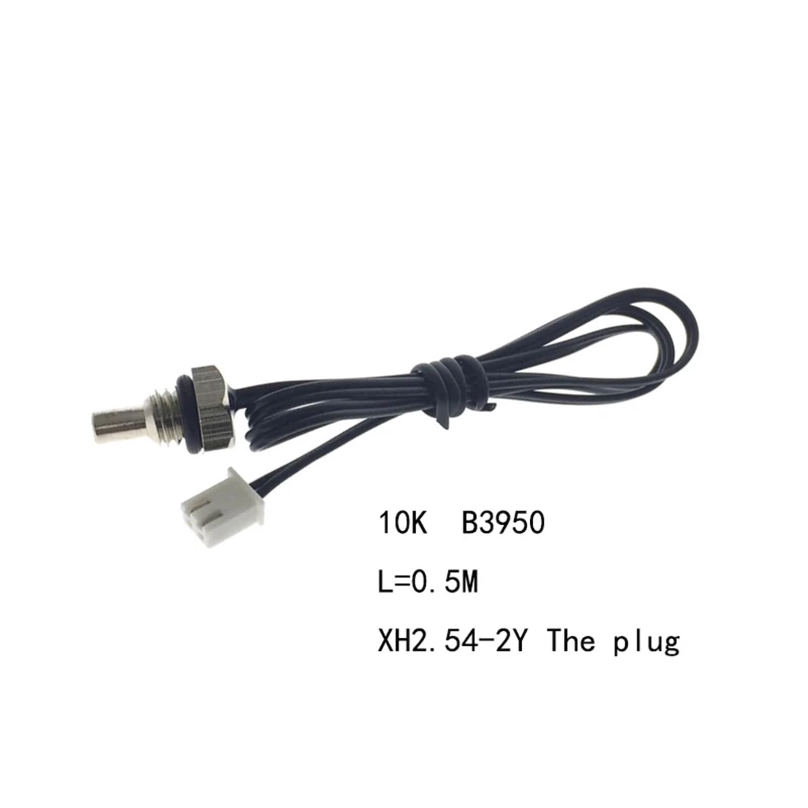 Sensore di Temperatura termistore NTC M8x4x1,25mm Sonda con Filettatura Resistenza 10k 50k 100k Valore B3950 L=0,5M 1M 2M (Color : 10K 0.5M The Plug)