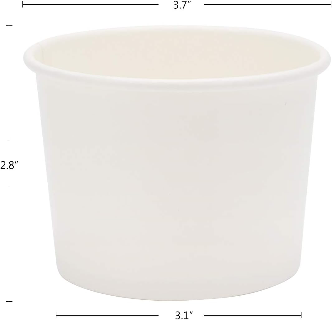 EUSOAR Storage Disposable Cups, 25pcs 12oz Portable Freezer Containers with Lids, Pint Frozen Dessert Containers for Accessories, Meal Prep