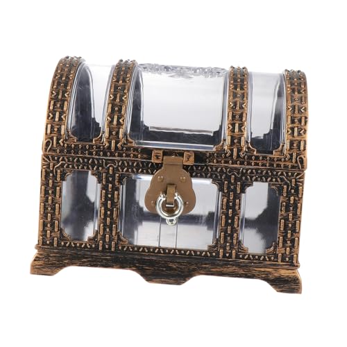 ledmomo 海賊宝箱 プラスチック製 中型 レトロ風 写真小道具 コイン 宝収納 向けパーティー用