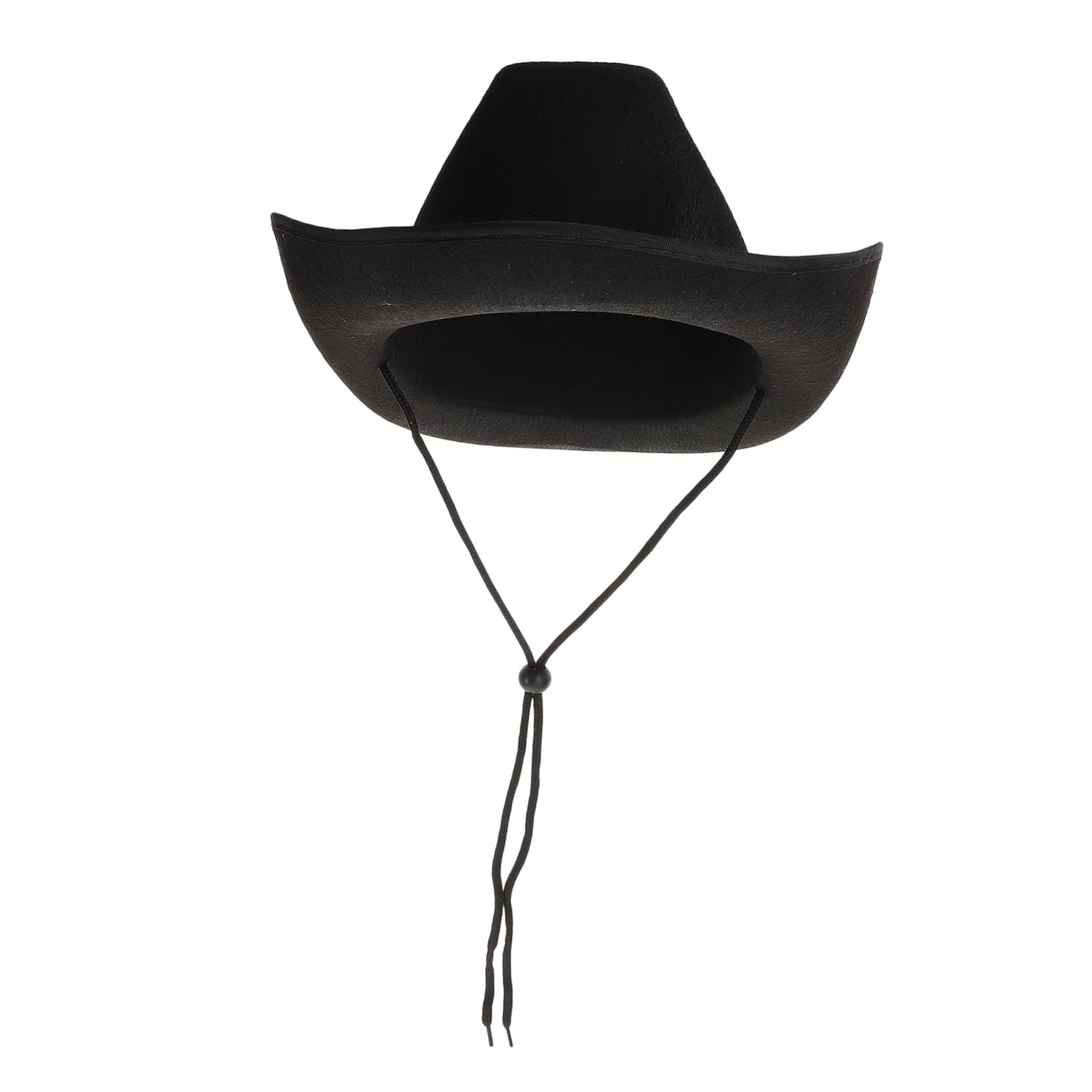 Ipetboom Vintage Western Cowboy Hat Wide Brim Jazz Hat for Men Women for Festivals Dress Up and Role Playing Comfortable Cloth with Neck Drawstring Black
