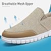 HIIGYL Mens Trainers Slip-On Shoes Casual Loafers for Men Breathable Running Sneakers Lightweight Gym Tennis Walking Shoes Khaki 9.5 #2