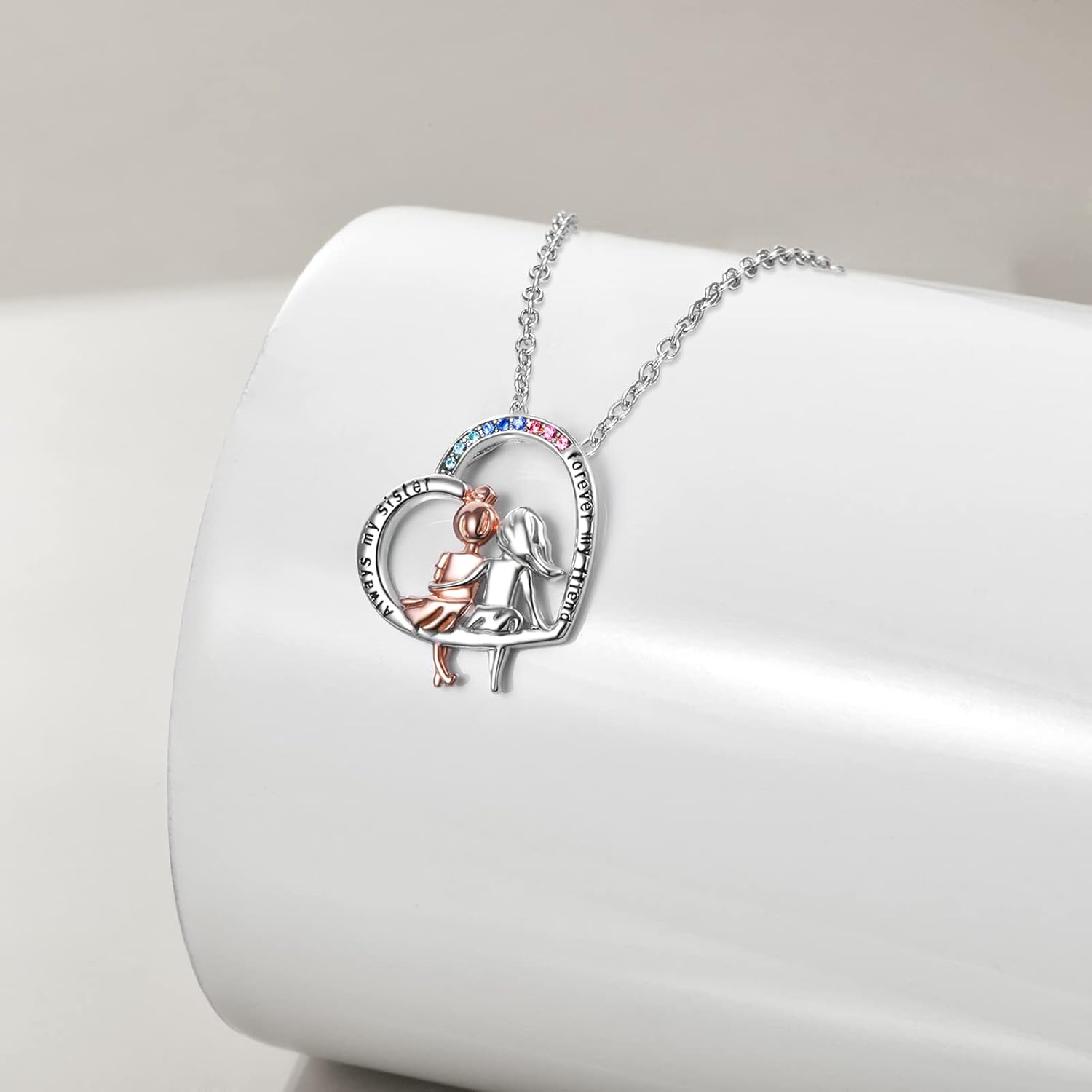 AOBOCO Sisters Necklace, Sisters Gifts from Sister, Birthday Jewelry Gift for Sister in Law - Image 5