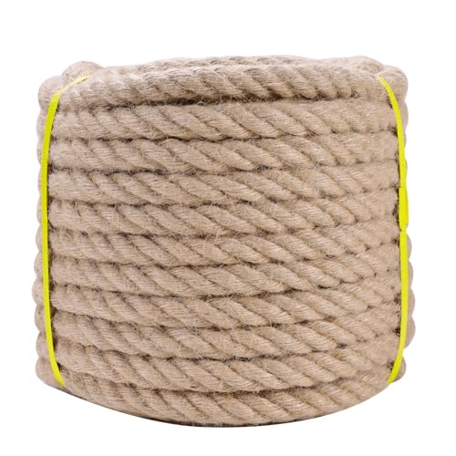 LZ.MZXU Cuerda de Yute 12mm x 20M Cuerda Yute Naturale Cuerda Cañamo Gruesa para Jardinería Artesanado Embalaje Decoración Cuerda