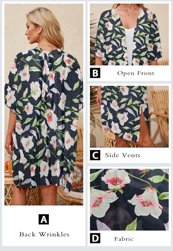 Image of Jayscreate Women's Breezy Summer Boho Kimonos Sheer Beach Cardigan Cover Up