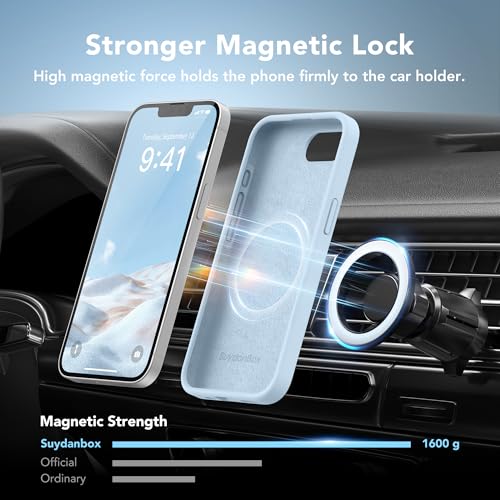 Image of Magnetic for iPhone 17e /iPhone 16e Case, Compatible with MagSafe, [Soft Anti-Scratch Microfiber Lining] Slim Silicone Shockproof Protective Phone Case for iPhone 17e /16e 6.1 inch, Light Blue