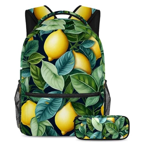 Sac à dos polyvalent jaune vert lime 2 pièces grand volume classeur cahier grand format